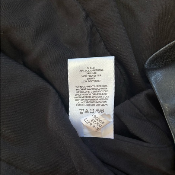 Express Black Faux Leather Puff Sleeve Peplum Top XL - Picture 7 of 12